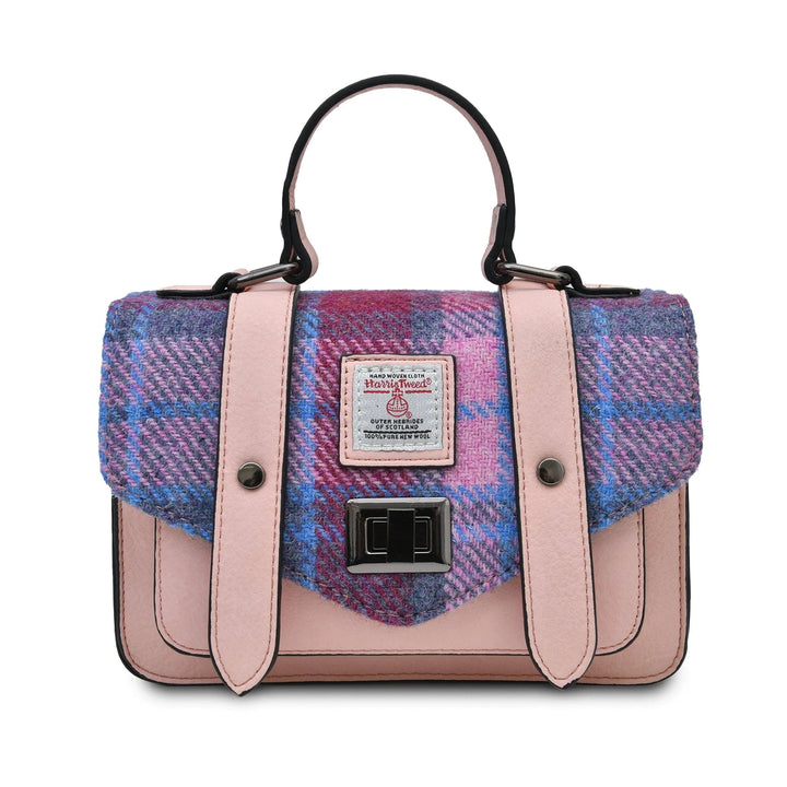 Islander UK Mini Satchel in Pink/Blue Tartan
