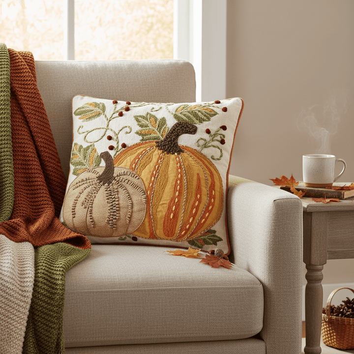 Peking Handicraft Pillow Harvest Pumpkin Duo Pillow