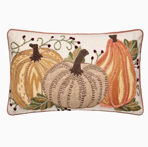 Peking Handicraft Pillow Harvest Pumpkin Trio Pillow