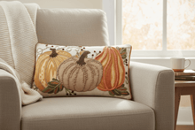 Load image into Gallery viewer, Peking Handicraft Pillow Harvest Pumpkin Trio Pillow
