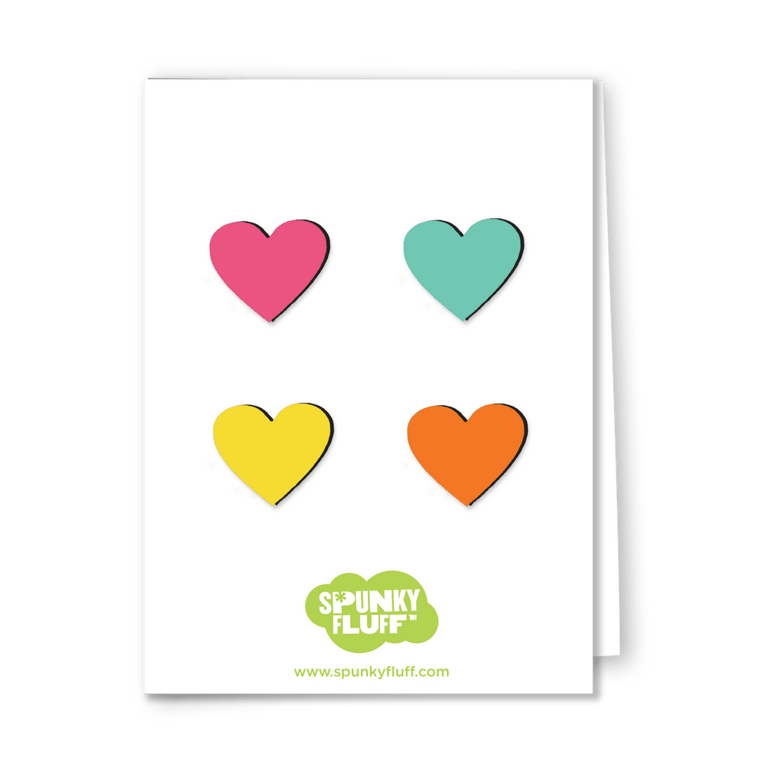 Spunky Fluff Proudly handmade in South Dakota, USA Assorted Heart Magnets, Mini Heart Magnet Set