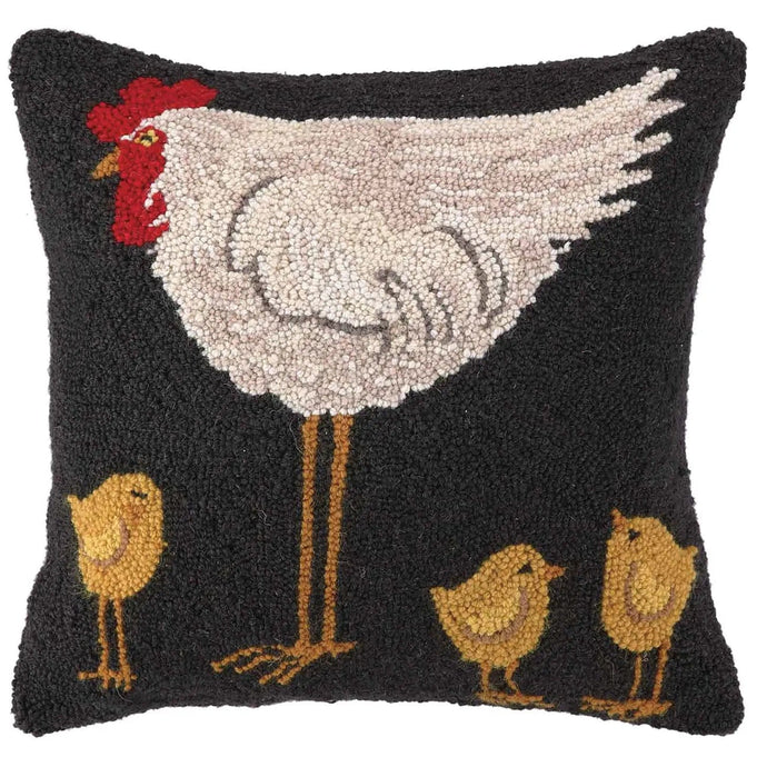 Peking Handicraft Home Accents Hen With Three Chicks Hook Pillow