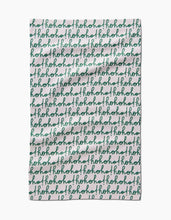 Load image into Gallery viewer, Geometry Towels Ho Ho Holiday Green Tea Towel
