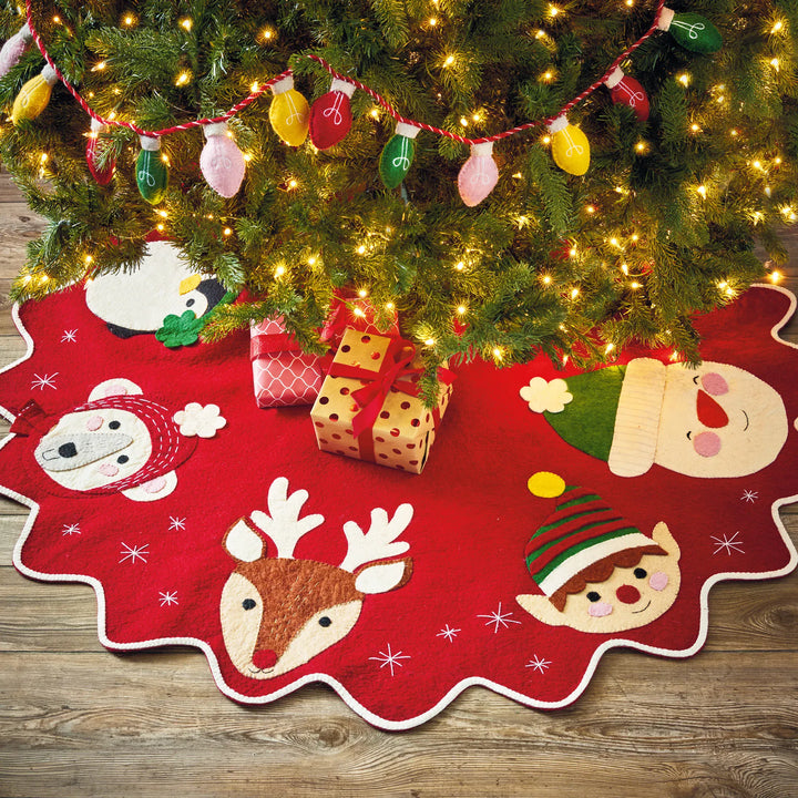 Tag True Living Christmas Tree Skirts Holiday Cheer Felt Tree Skirt