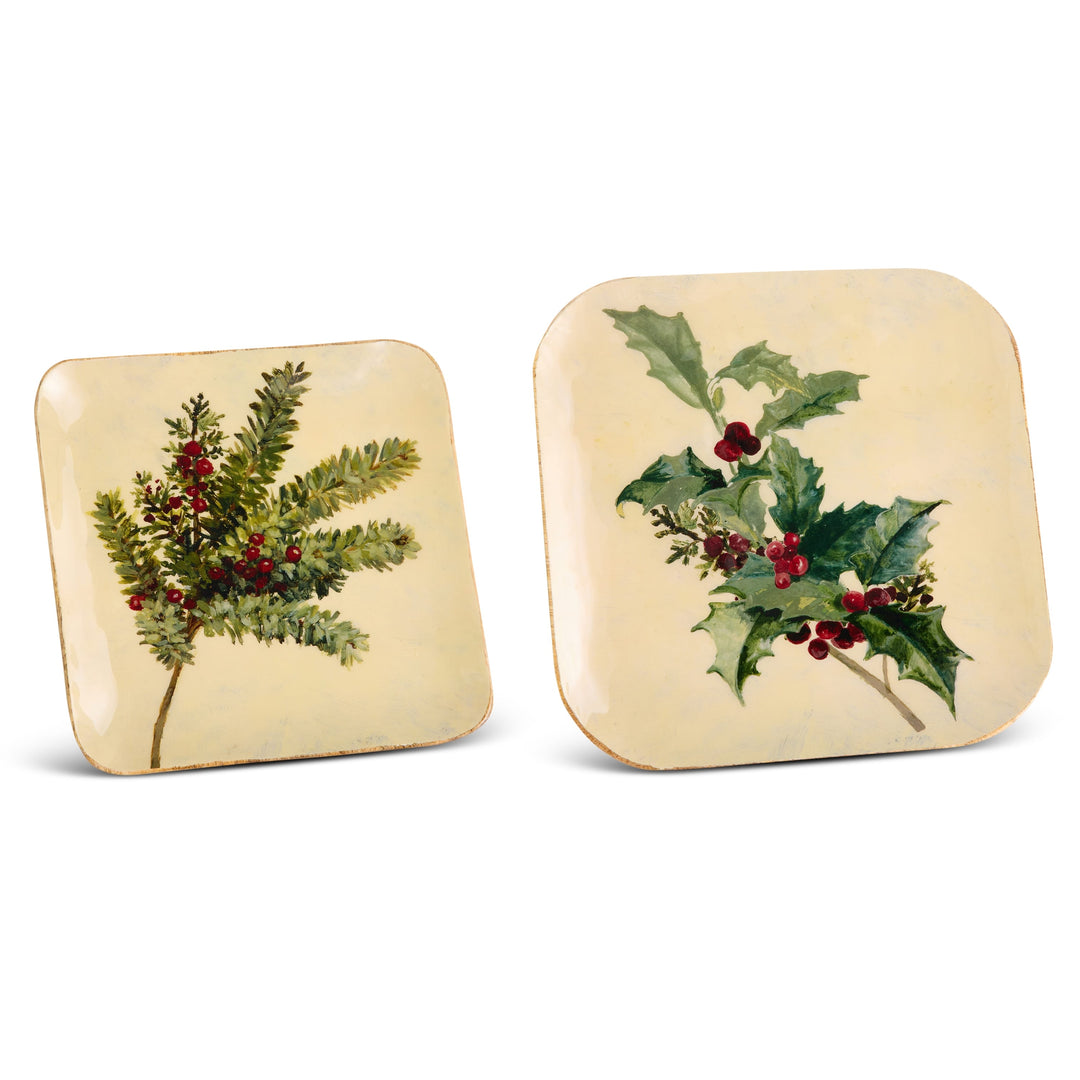 Raz Imports Inc Christmas Decor Holiday Evergreen Square Decorative Tray