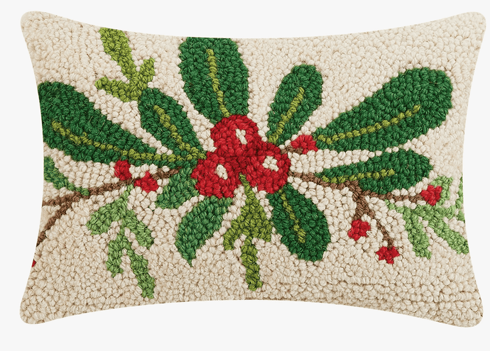 Sticks and Steel Holiday Foliage Hook Pillow