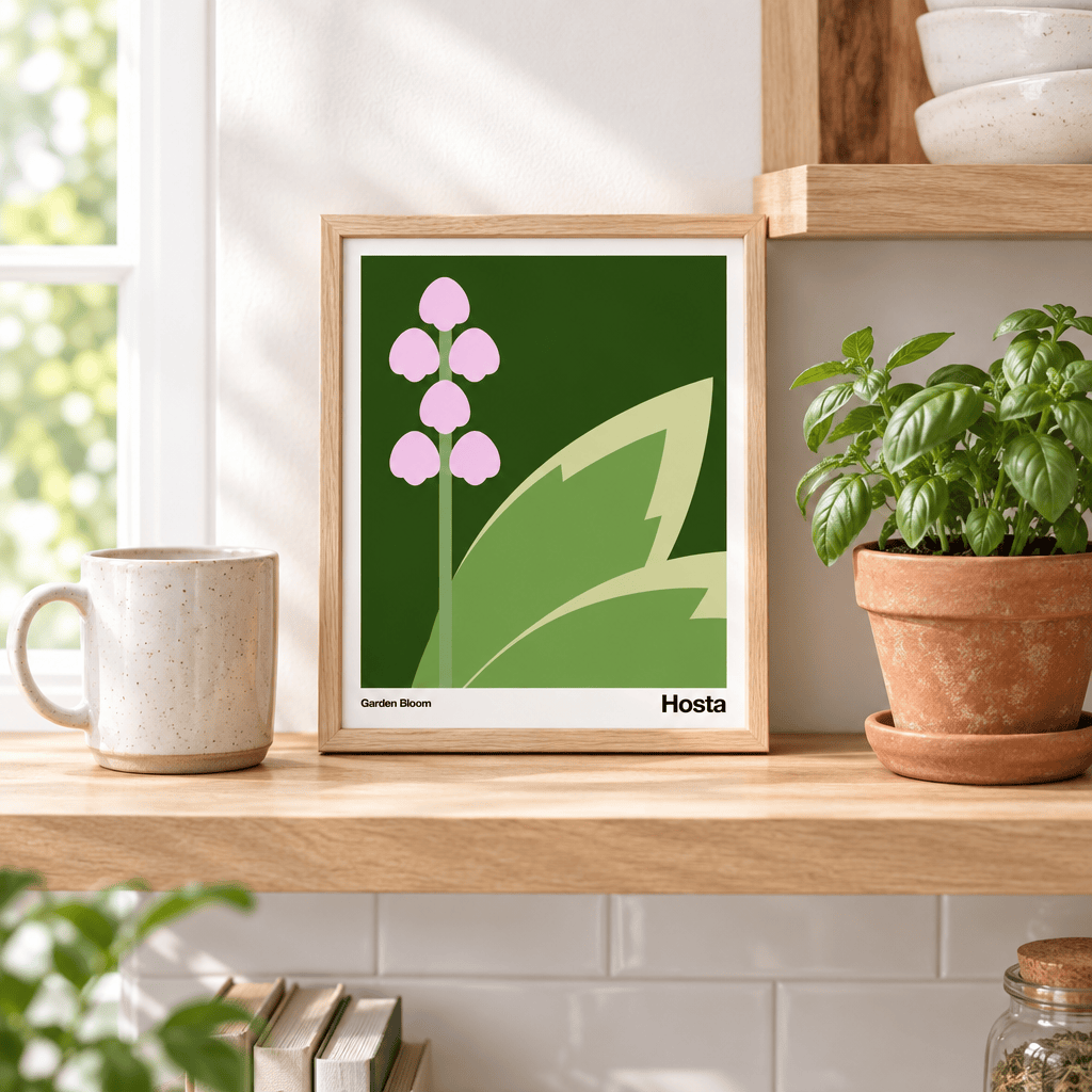 Little Dipper Art American Goldfinch Hosta Botanical Art Print | Little Dipper Art