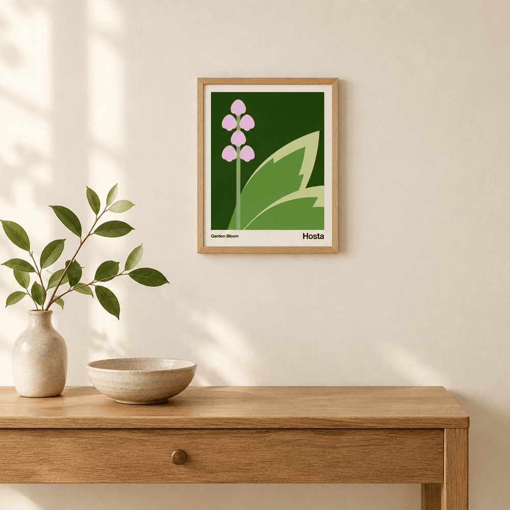 Little Dipper Art American Goldfinch Hosta Botanical Art Print | Little Dipper Art