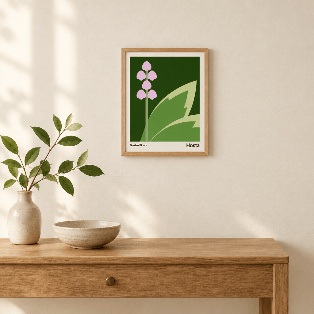 Little Dipper Art American Goldfinch Hosta Botanical Art Print | Little Dipper Art