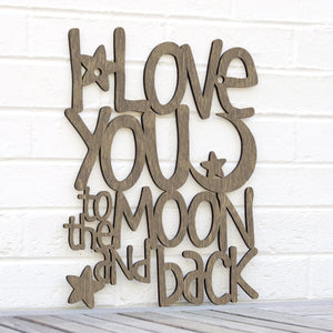 Spunky Fluff Proudly handmade in South Dakota, USA Weathered Brown I Love You to the Moon & Back