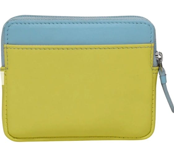 ili New York ili New York Zip Card Case – RFID Blocking Leather Card Holder with Key Ring