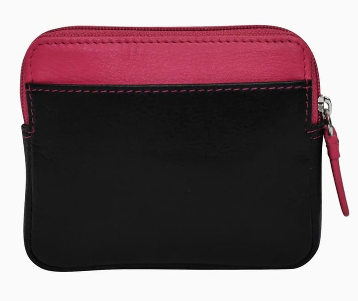 ili New York ili New York Zip Card Case – RFID Blocking Leather Card Holder with Key Ring