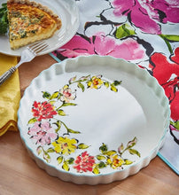 Load image into Gallery viewer, Tag True Living Bakeware In Bloom Ceramic Quiche &amp; Tart Pan
