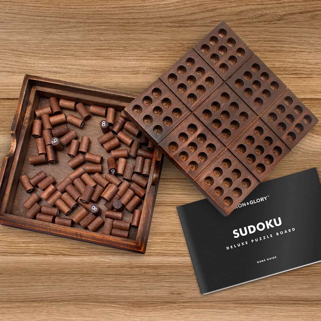 Suck UK Game Iron &amp; Glory Wooden Sudoku Game