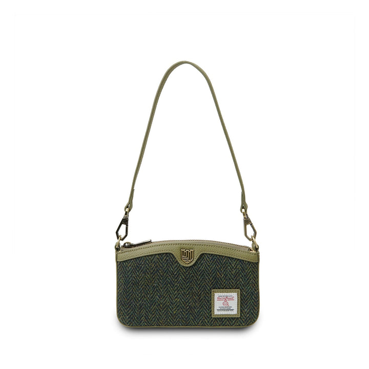 Islander UK Ailsa Leather Crossbody &amp; Clutch Islander UK Ailsa Leather Crossbody &amp; Clutch – Dark Green Herringbone