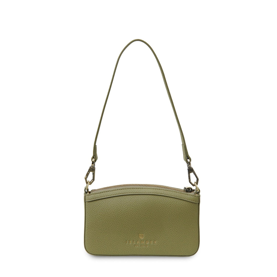 Islander UK Ailsa Leather Crossbody &amp; Clutch Islander UK Ailsa Leather Crossbody &amp; Clutch – Dark Green Herringbone
