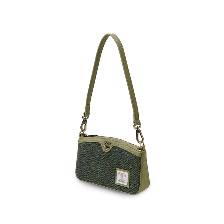 Islander UK Ailsa Leather Crossbody &amp; Clutch Islander UK Ailsa Leather Crossbody &amp; Clutch – Dark Green Herringbone
