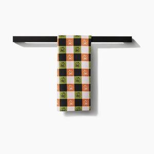 Geometry Home Decor - Linens - Geometry Kitchen Jack-O-Lantern Checker Tea Towel