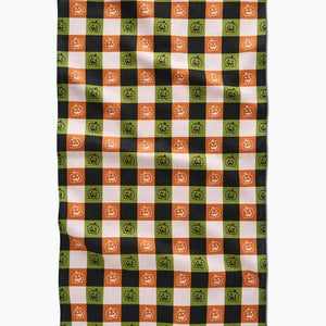 Geometry Home Decor - Linens - Geometry Kitchen Jack-O-Lantern Checker Tea Towel