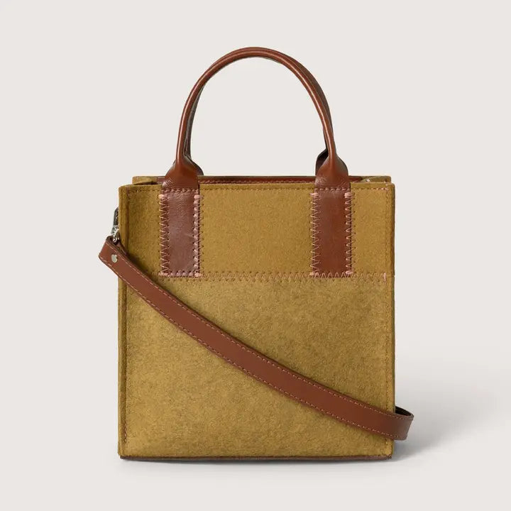 Graf Lantz Handbags Jaunt Merino Wool Mini Tote - Ochre / Brine Sienna