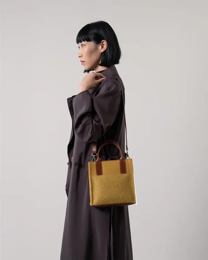 Graf Lantz Handbags Jaunt Merino Wool Mini Tote - Ochre / Brine Sienna