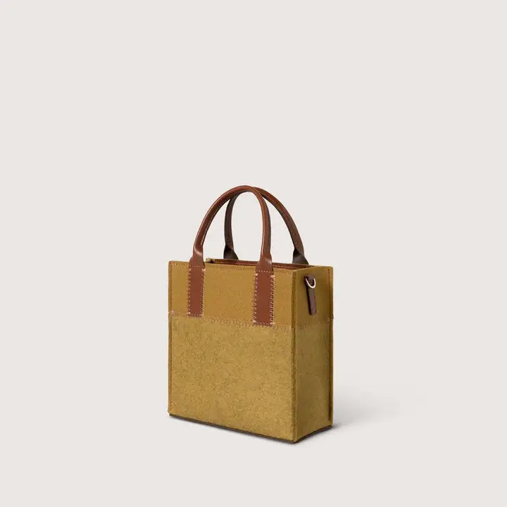 Graf Lantz Handbags Jaunt Merino Wool Mini Tote - Ochre / Brine Sienna