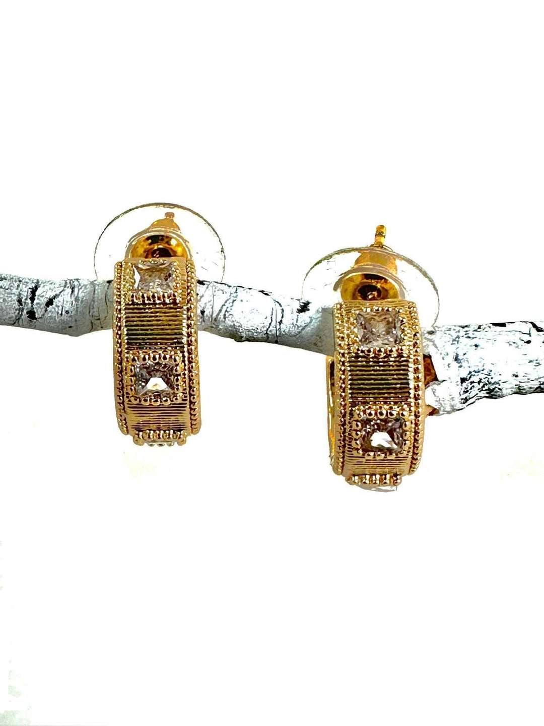 CV Designs Jewelry - Earrings Jeweled Huggie Earrings