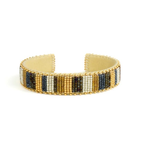 Etkie Jewelry Jordan Beaded Glass Cuff -Small
