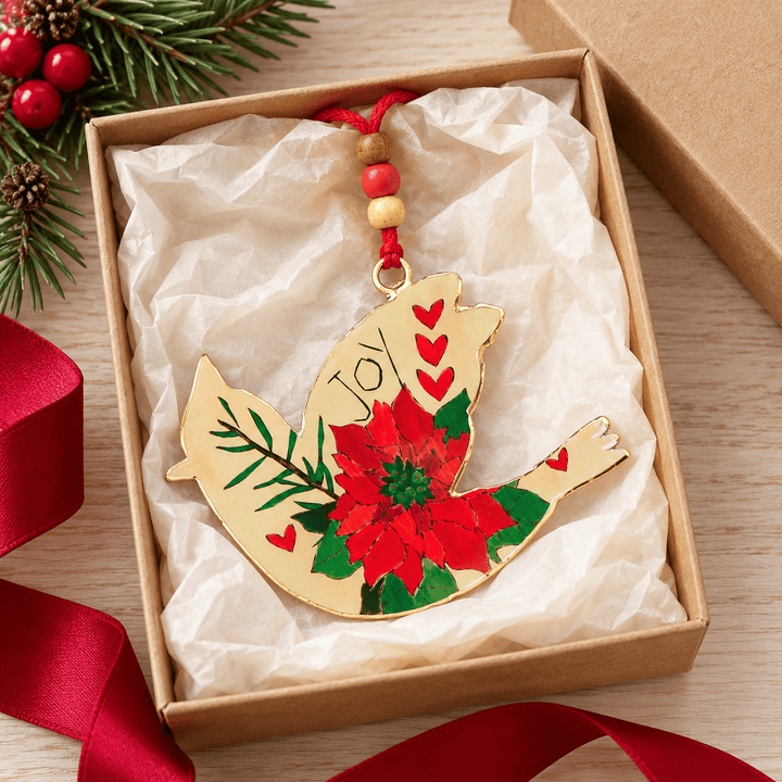 Demdaco Christmas Ornament Joy Metal Bird Ornament