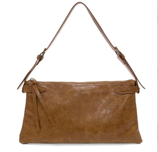 Joy Susan RTW - Accessories Buck Tan Joy Susan Eve Trapeze Shoulder Bag – Vegan Leather