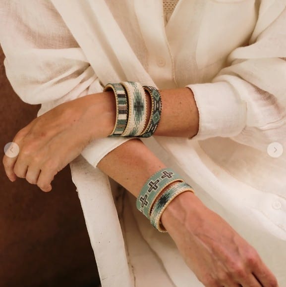 Etkie Jewelry Juliayn Beaded Glass Cuff - Small