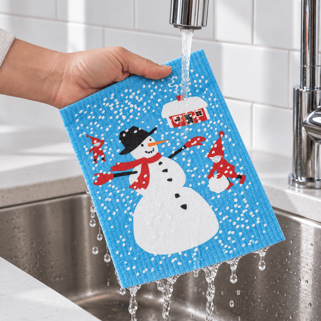 Cose Nuove Home Decor - Linens KH Snowman &amp; Stuga Swedish Dishcloth