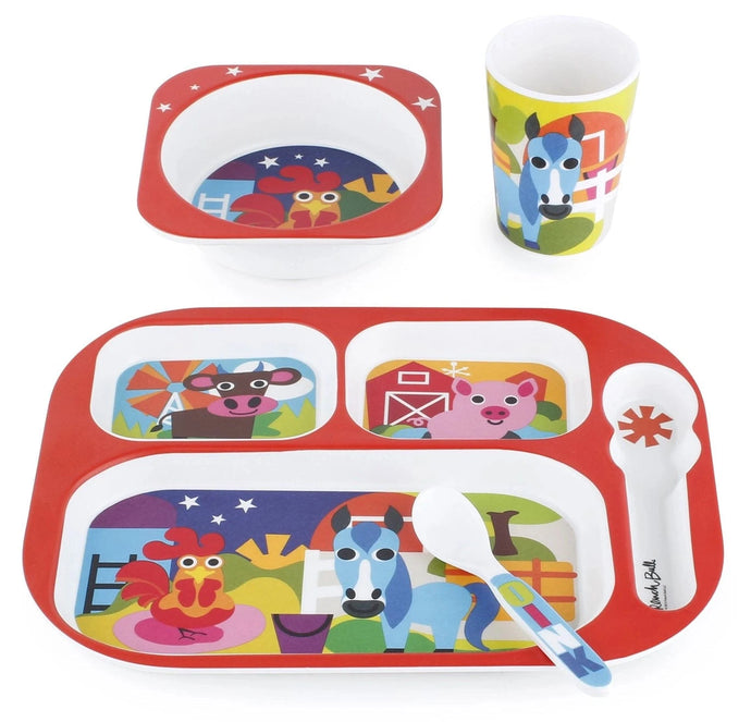 French Bull Plate Kids Dinner Set, Farm Everyday Kids Set