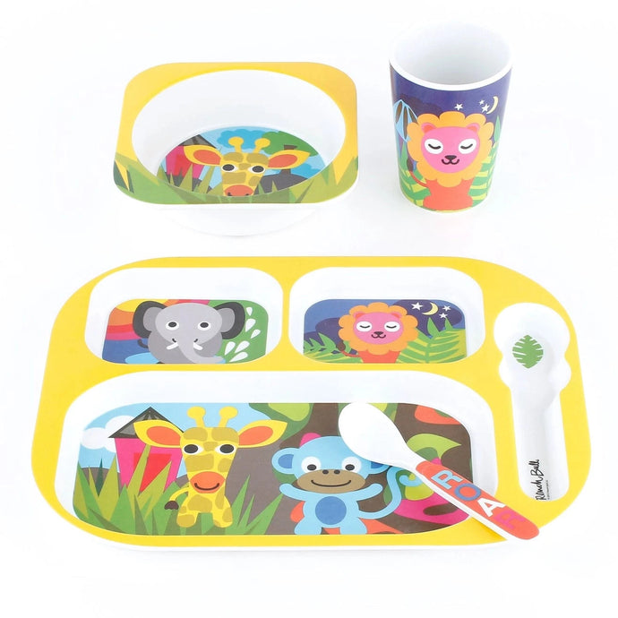 French Bull Plate Kids Dinner Set, Jungle Everyday Kids Set