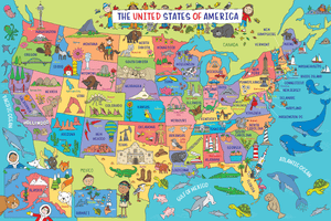 Peter Pauper Press Kids Floor Puzzle USA Map