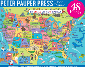 Peter Pauper Press Kids Floor Puzzle USA Map