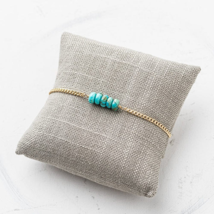 Original Hardware Jewelry - Bracelets Kingman Turquoise Stack Bracelet on Gold Curb Chain