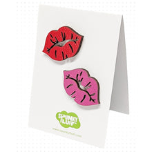 Load image into Gallery viewer, Spunky Fluff Proudly handmade in South Dakota, USA Kissing Lips Magnets 2 Pack, Valentine&#39;s Day Magnets
