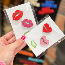 Load image into Gallery viewer, Spunky Fluff Proudly handmade in South Dakota, USA Kissing Lips Magnets 2 Pack, Valentine&#39;s Day Magnets
