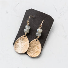 Load image into Gallery viewer, Original Hardware Jewelry - Earrings Labradorite &amp; Bronze Teardrop Earrings
