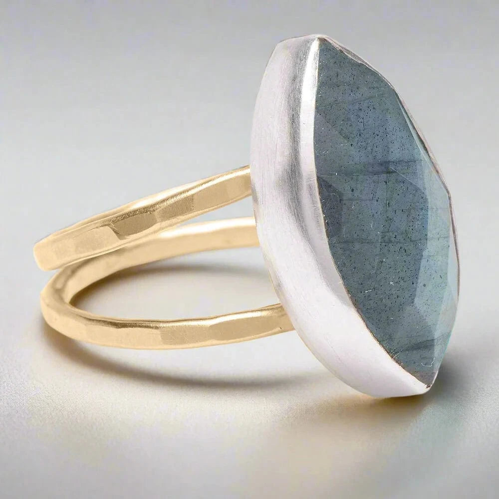 J & I Jewelry Proudly Handmade in Pennsylvania, USA Labradorite Marquis Ring