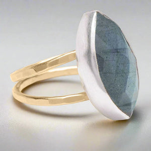 J & I Jewelry Proudly Handmade in Pennsylvania, USA Labradorite Marquis Ring