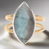 J & I Jewelry Proudly Handmade in Pennsylvania, USA Labradorite Marquis Ring