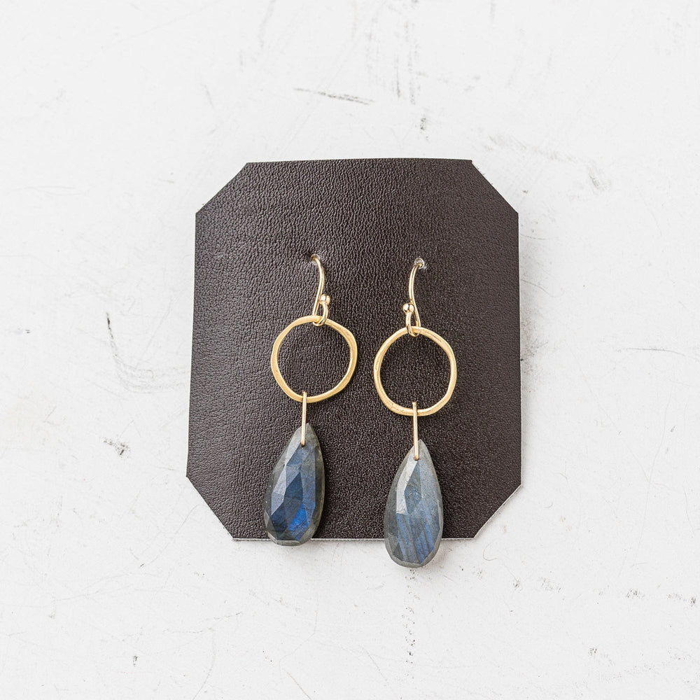 Original Hardware Jewelry - Earrings Labradorite Pear and Bronze Karma Earrings