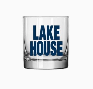 Vital Industries Barware Lake House Rocks Glass | Screen Printed Old Fashioned Glass