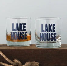 Load image into Gallery viewer, Vital Industries Barware Lake House Rocks Glass | Screen Printed Old Fashioned Glass
