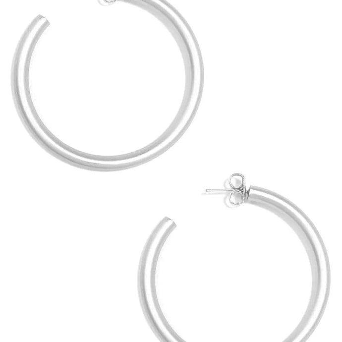 Zenzii Jewelry - Earrings Large Hoop Earring Matte Silver