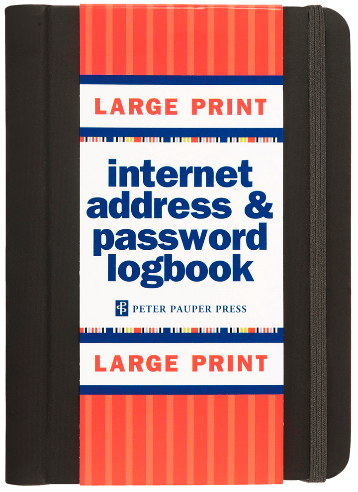 Peter Pauper Press Large Print Black Internet Address &amp; Password Organizer