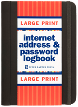 Load image into Gallery viewer, Peter Pauper Press Large Print Black Internet Address &amp; Password Organizer
