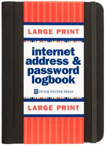 Peter Pauper Press Large Print Black Internet Address & Password Organizer